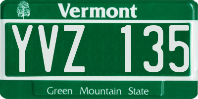 VT license plate YVZ135