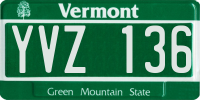 VT license plate YVZ136