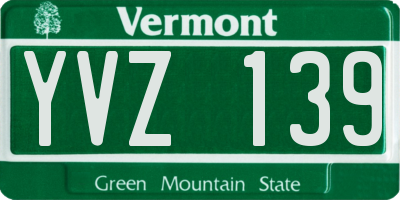 VT license plate YVZ139