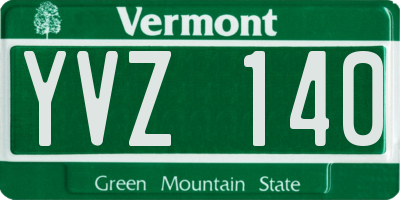 VT license plate YVZ140