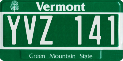 VT license plate YVZ141