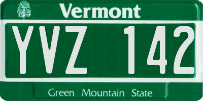 VT license plate YVZ142