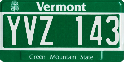 VT license plate YVZ143