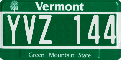 VT license plate YVZ144