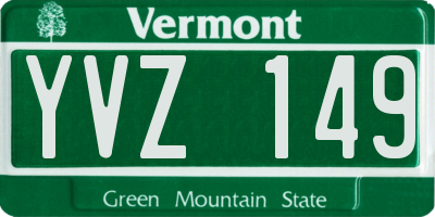 VT license plate YVZ149