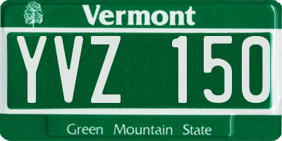 VT license plate YVZ150