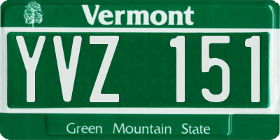 VT license plate YVZ151
