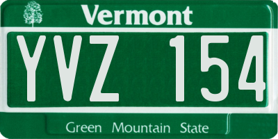 VT license plate YVZ154