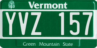 VT license plate YVZ157