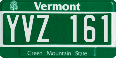 VT license plate YVZ161