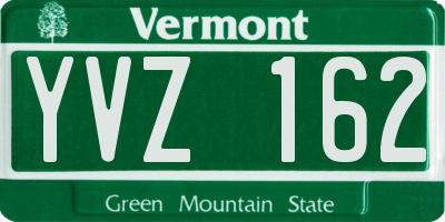 VT license plate YVZ162
