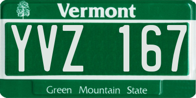 VT license plate YVZ167