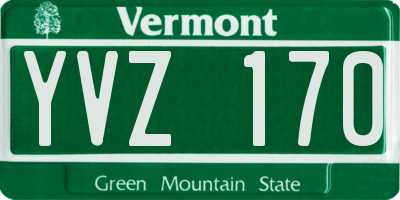 VT license plate YVZ170