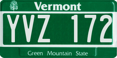 VT license plate YVZ172