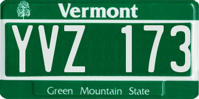 VT license plate YVZ173