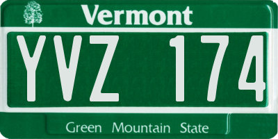 VT license plate YVZ174