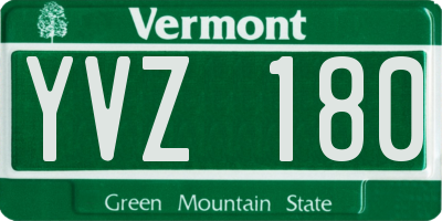 VT license plate YVZ180