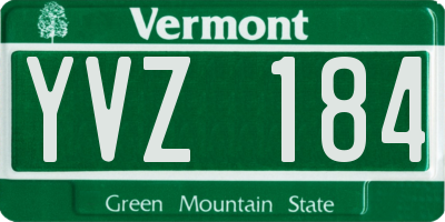 VT license plate YVZ184