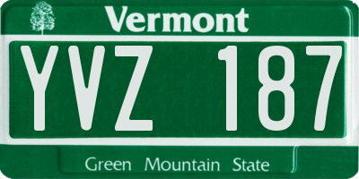 VT license plate YVZ187