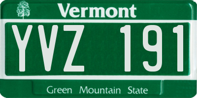 VT license plate YVZ191