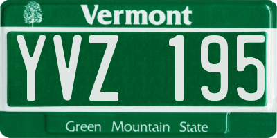 VT license plate YVZ195