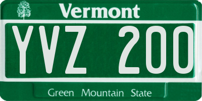 VT license plate YVZ200