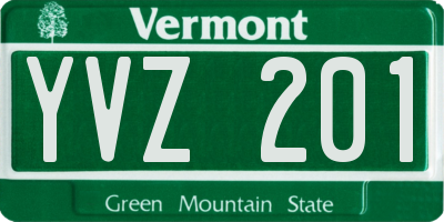 VT license plate YVZ201