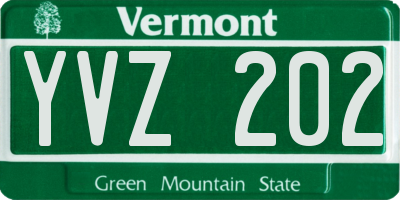 VT license plate YVZ202