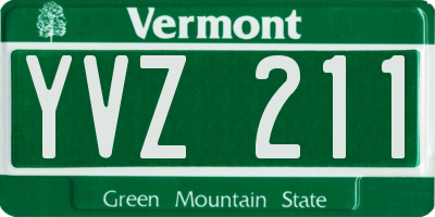 VT license plate YVZ211