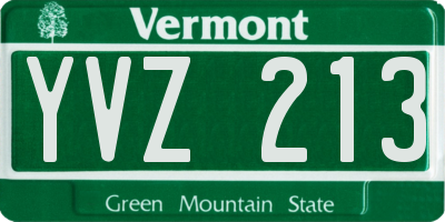 VT license plate YVZ213