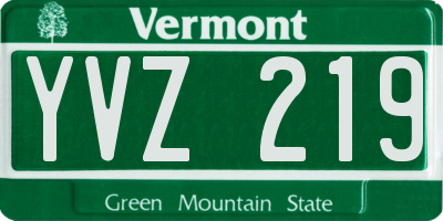 VT license plate YVZ219