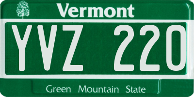 VT license plate YVZ220