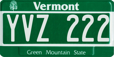 VT license plate YVZ222