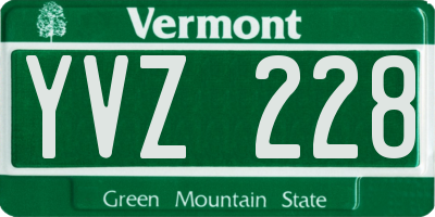 VT license plate YVZ228