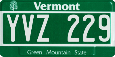 VT license plate YVZ229