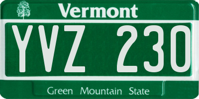 VT license plate YVZ230