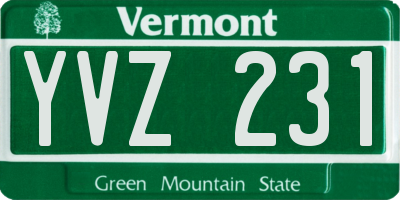 VT license plate YVZ231