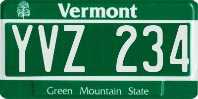 VT license plate YVZ234