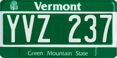 VT license plate YVZ237