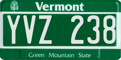 VT license plate YVZ238