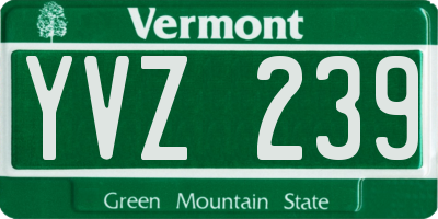 VT license plate YVZ239