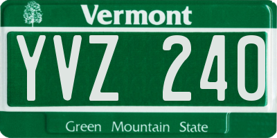 VT license plate YVZ240