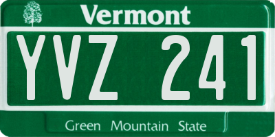 VT license plate YVZ241