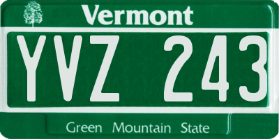 VT license plate YVZ243