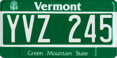 VT license plate YVZ245