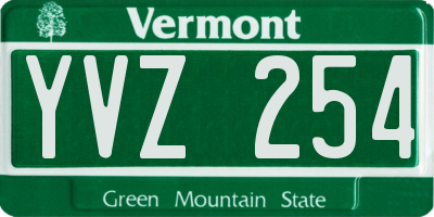 VT license plate YVZ254