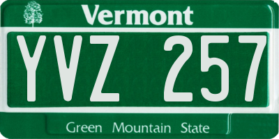 VT license plate YVZ257