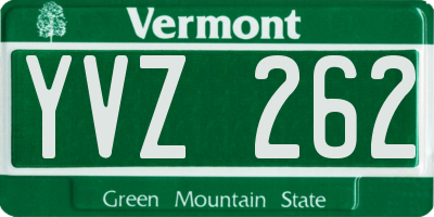 VT license plate YVZ262