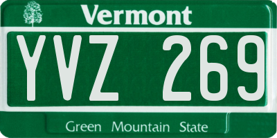VT license plate YVZ269