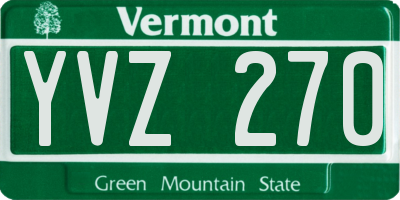 VT license plate YVZ270
